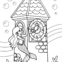 Mermaid adjusting the coral clock