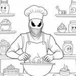 Venom baking colorful pastries