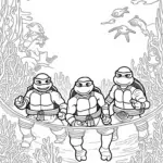 Teenage Mutant Ninja Turtles underwater