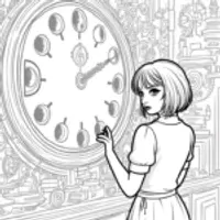 Wednesday Addams explores a clock