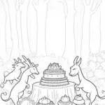 Deer sharing food in the woods