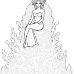 Mermaid guardian of the coral city