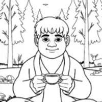 Hulk enjoying tea in the forest