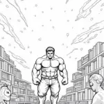 Hulk exploring a cosmic library