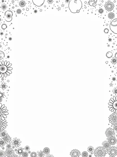 A coloring page of Barbie in a cosmic garden parade