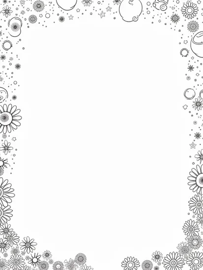A coloring page of Barbie in a cosmic garden parade