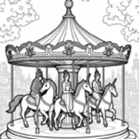 Unicorns on a magical carousel