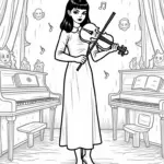 Wednesday Addams in the haunted music room