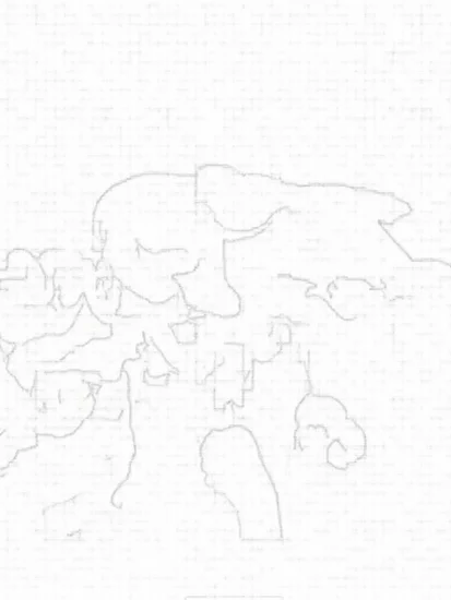A coloring page of Super Sonic racing in space
