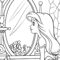 Mermaid looking into a mirror