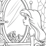 Mermaid looking into a mirror