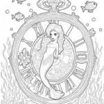 Mermaid adjusting the tidal clock