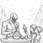 Venom serving ice cream