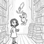 Wednesday Addams in a bookstore