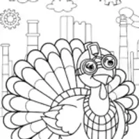 Turkey exploring a steampunk city