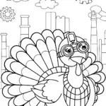 Turkey exploring a steampunk city