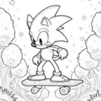 Super Sonic skating in a forest