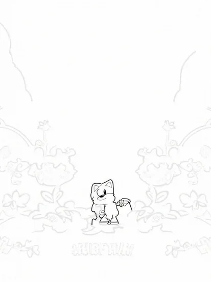A coloring page of Super Sonic gardening on an alien planet