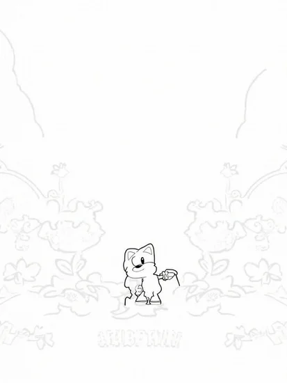 A coloring page of Super Sonic gardening on an alien planet