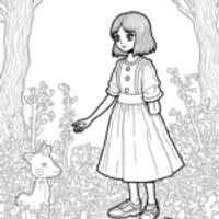 Wednesday Addams in a shadow garden