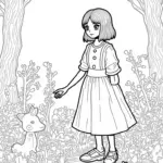 Wednesday Addams in a shadow garden