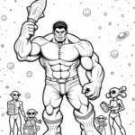 Hulk carving an asteroid statue
