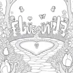 Whimsical garden of love letters