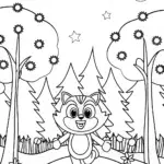 Raccoon running in a forest