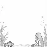 Little mermaid weaving dreams