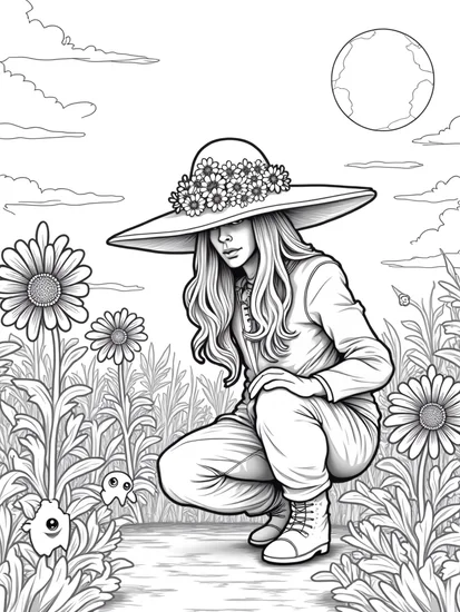 A coloring page of Venom the magical gardener