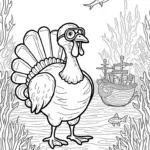 Turkey exploring a sunken ship