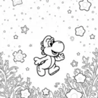 Yoshi in a cosmic garden