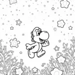 Yoshi in a cosmic garden