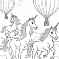Unicorns in a balloon festival