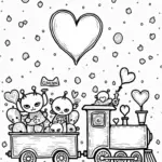 Heart-shaped train in space