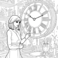 Wednesday Addams in a clock workshop