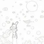 Mermaid astronomer charting stars
