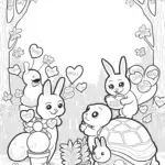 Animals celebrating love in the garden