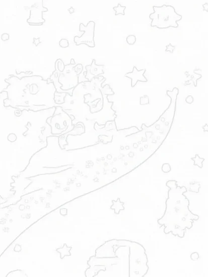 A coloring page of Super Sonic riding a comet