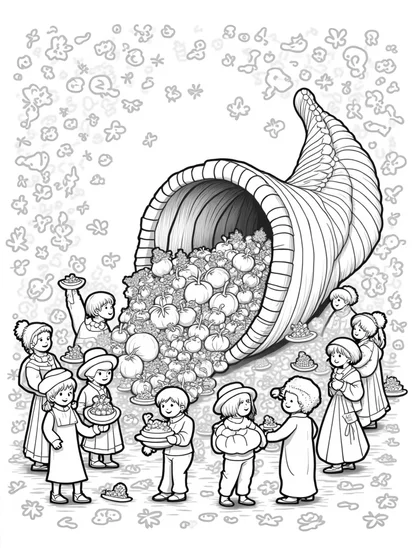 A coloring page of Thanksgiving time machine