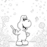 Yoshi conducting a symphony