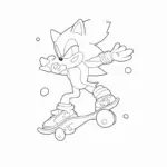 Super Sonic skateboarding in space