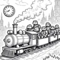 Teenage Mutant Ninja Turtles train adventure