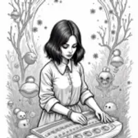 Wednesday Addams weaving shadows