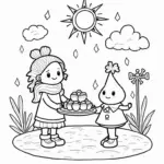 Weather characters Thanksgiving scene