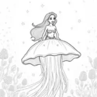 Mermaid floating on a jellyfish