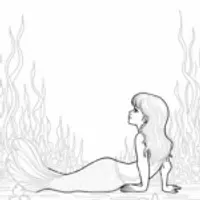 Mermaid stargazer on the ocean floor