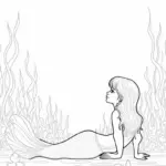 Mermaid stargazer on the ocean floor