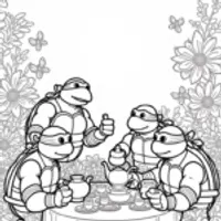 TMNT tea party in the garden