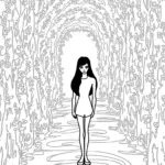 Wednesday Addams in a maze